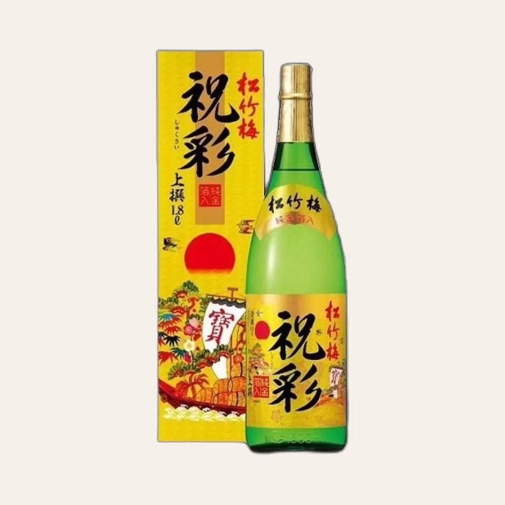 Rượu Sake Nhật TAKARA SHOZU Vảy Vàng Mặt Trời Đỏ Chai Xanh 1800ml