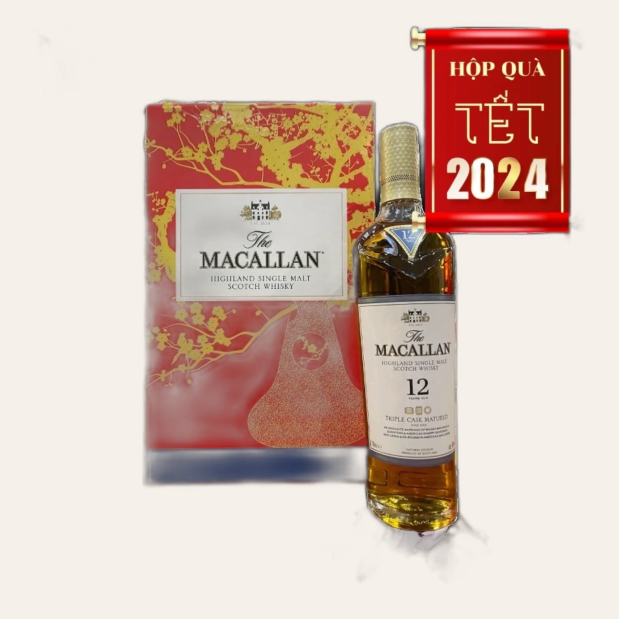 Rượu Whisky Macallan 12 Year Old Triple Cask Phiên Bản Hộp Quà Tết 2024