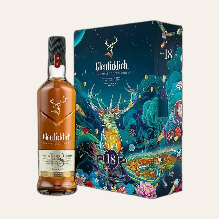 Rượu Whisky Glenfiddich 18 Year Old Phiên Bản Hộp Quà Tết 2022