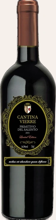 Rượu Vang Đỏ Ý Cantina Vierre Primitivo Del Salento