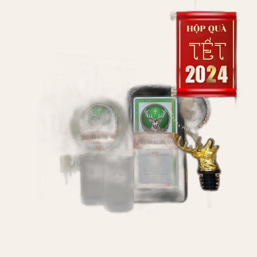 Rượu Liqueur Đức Jagermeister Hộp Quà 700ml & 2 Ly Shot Trắng Đặc Biệt & 1 Vòi Rót Chính Hãng 2024
