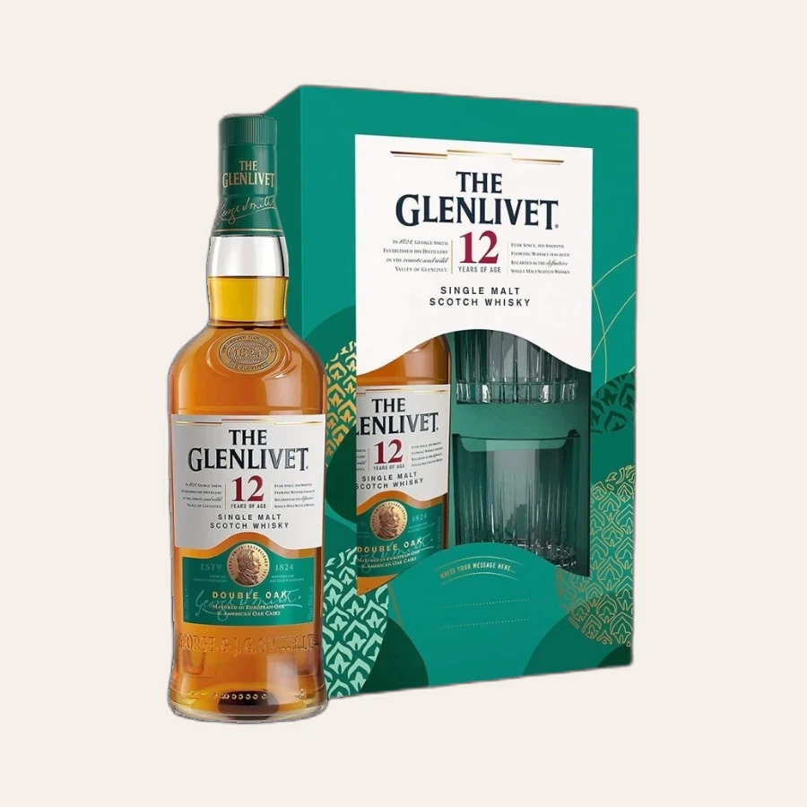 Rượu Whisky The Glenlivet 12 Year Old & 2 Ly Cao Cấp