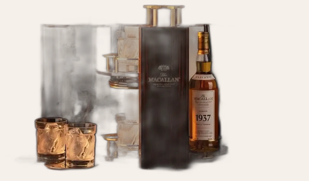 Whisky Macallan 37 Year Old Fine & Rare 1937 Kèm Set Quà Tantalus