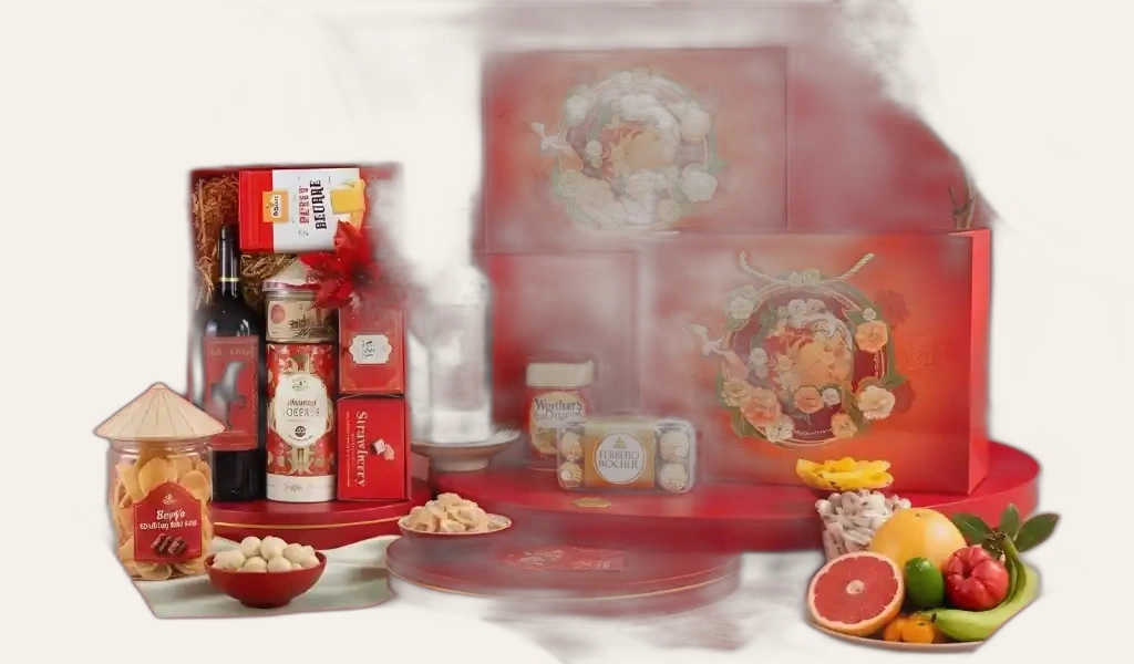 Hộp Quà Tết 2026 Set Xuân Hoa 4 Sung Túc