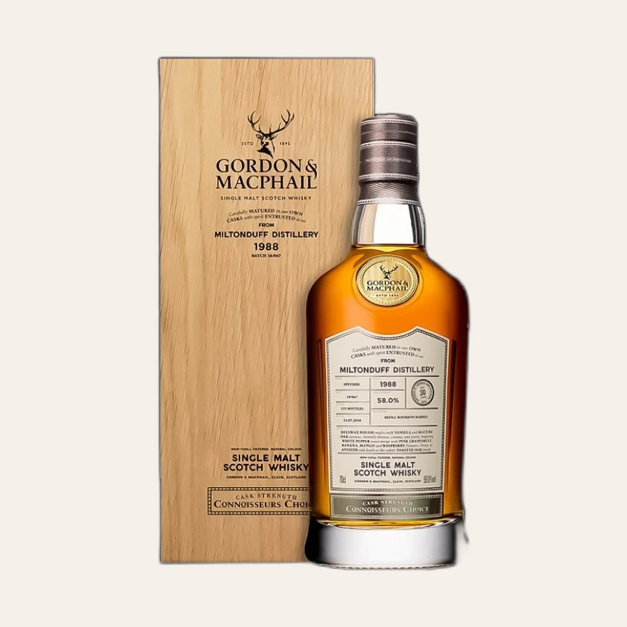 Rượu Whisky Miltonduff 30 Year Old Gordon & Macphail 1988