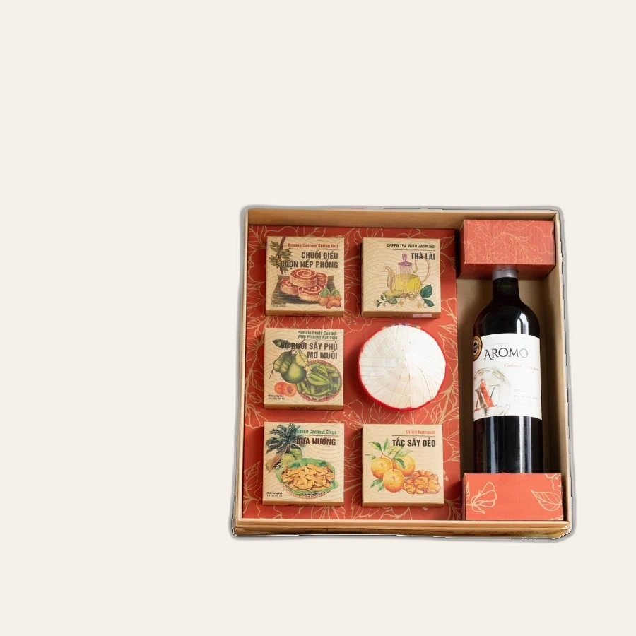 Rượu Vang Đỏ Aromo Cabernet Sauvignon Hộp Quà Tết 2026 Set Tết Việt 1