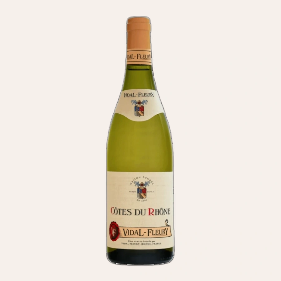 Rượu Vang  Trắng Pháp Vidal Fleury Cotes Du Rhone Blanc 2017