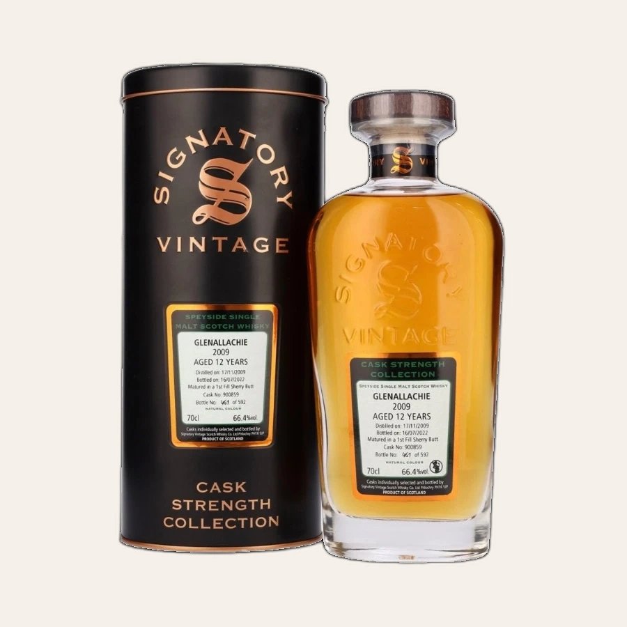 Rượu Whisky Glenallachie 12 Year Old Cask Strength Collection Signatory Vintage 2009