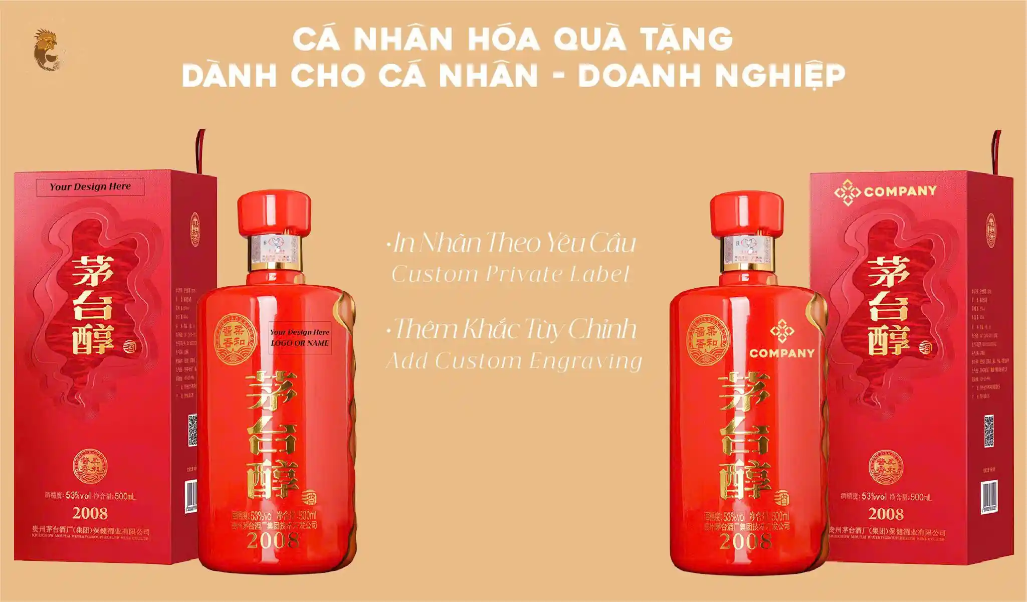 Rượu Trung Quốc Khắc Tên