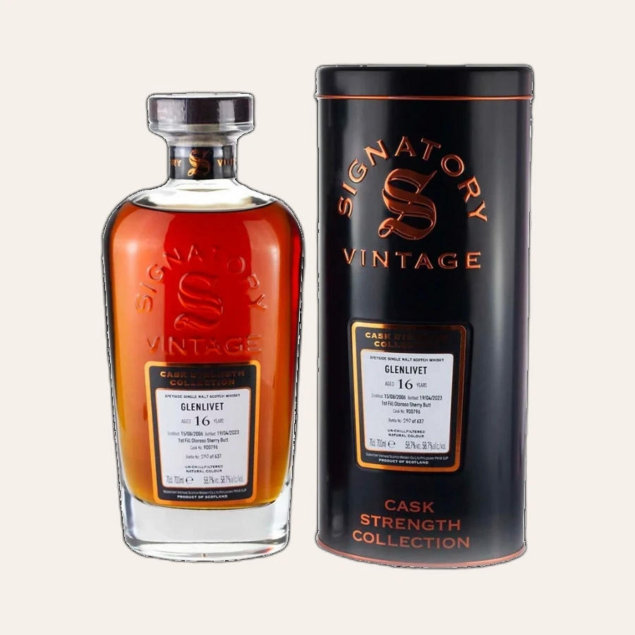 Rượu Whisky Glenlivet 16 Year Old Cask Strength Collection Signatory Vintage 2006