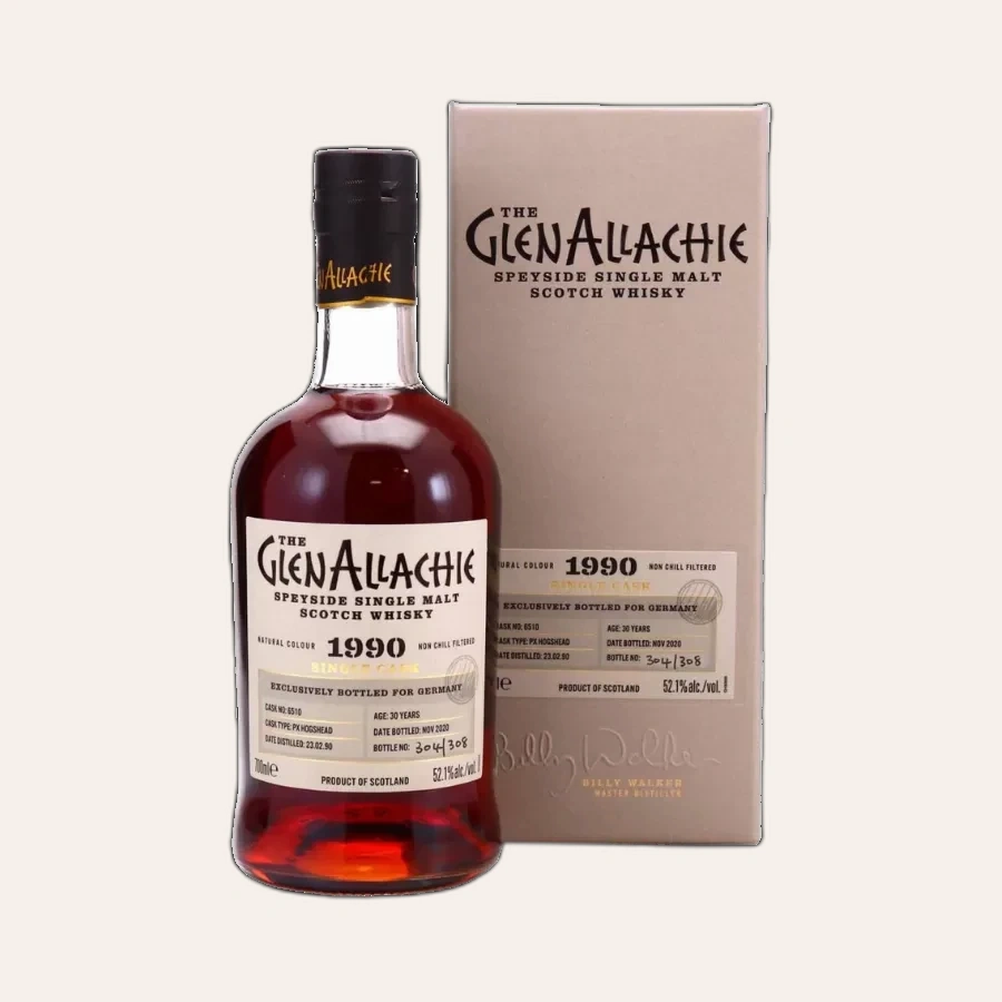 Rượu Whisky GlenAllachie 30 Year Old Single Cask 1990 PX Cask No. 6510