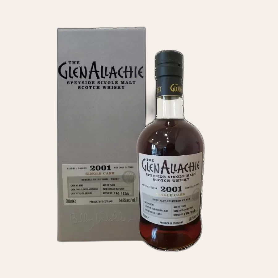 Rượu Whisky GlenAllachie 19 Year Old Single Cask 2001 Oloroso Cask No. 6362