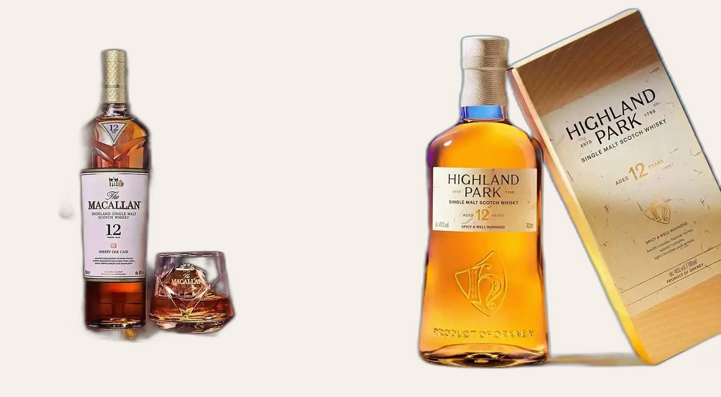 Macallan 12 Year Old Sherry Oak Và Highland Park 12 Year Old