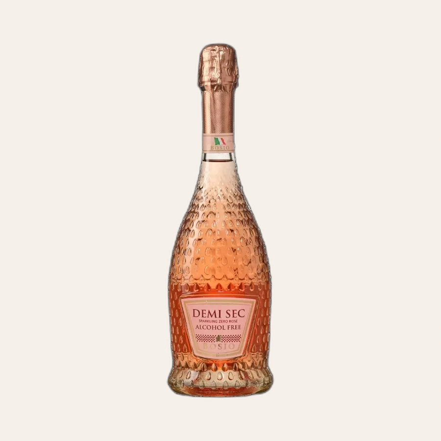 Rượu Sparkling Ý Bosio Zero Demi Sec Rose Alcohol Free