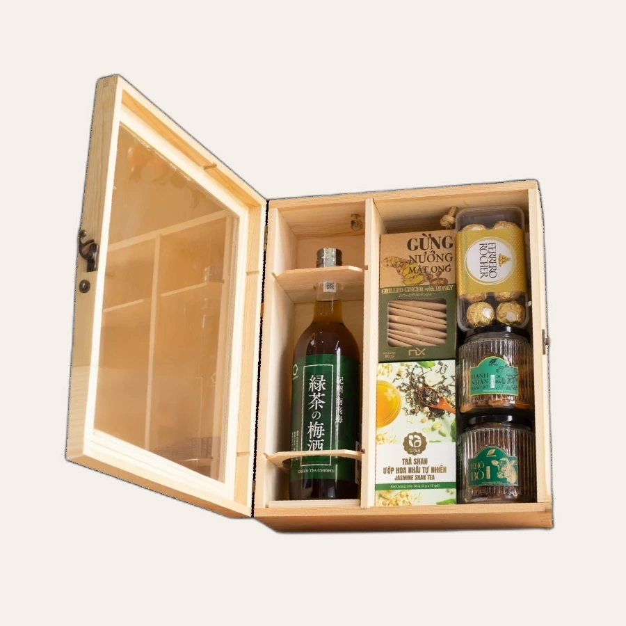 Rượu Mơ Nhật Bản Nakano Umeshu Green Tea Vị Trà Xanh Hộp Quà Tết 2026 Set Mộc Xuân 3