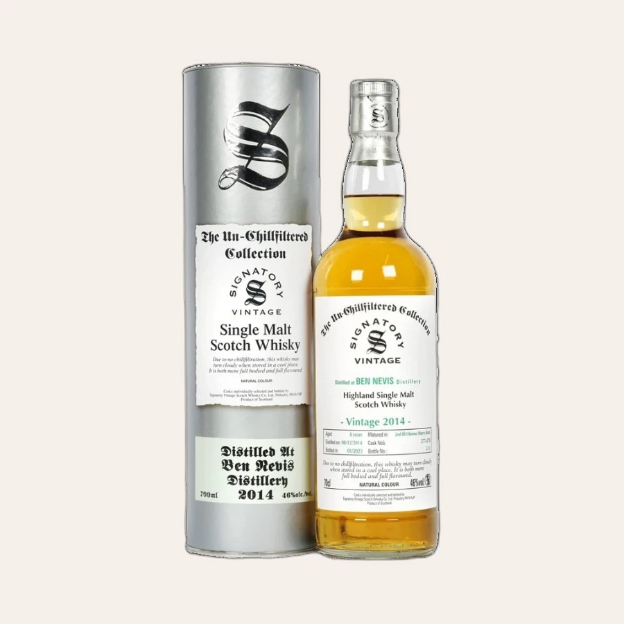 Rượu Whisky Ben Nevis 8 Year Old The Un-Chillfiltered Collection Signatory Vintage 2014