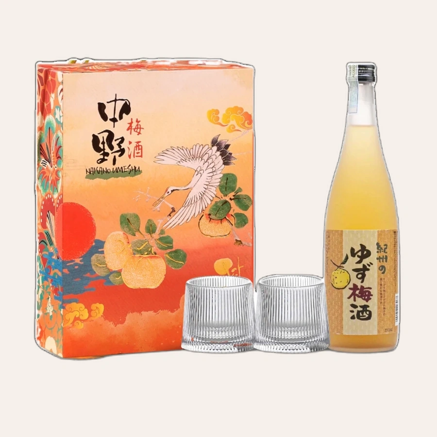 Set Quà Tết Rượu Mơ Nhật Bản Umeshu Nakano Yuzu Vị Chanh 720ml 12%