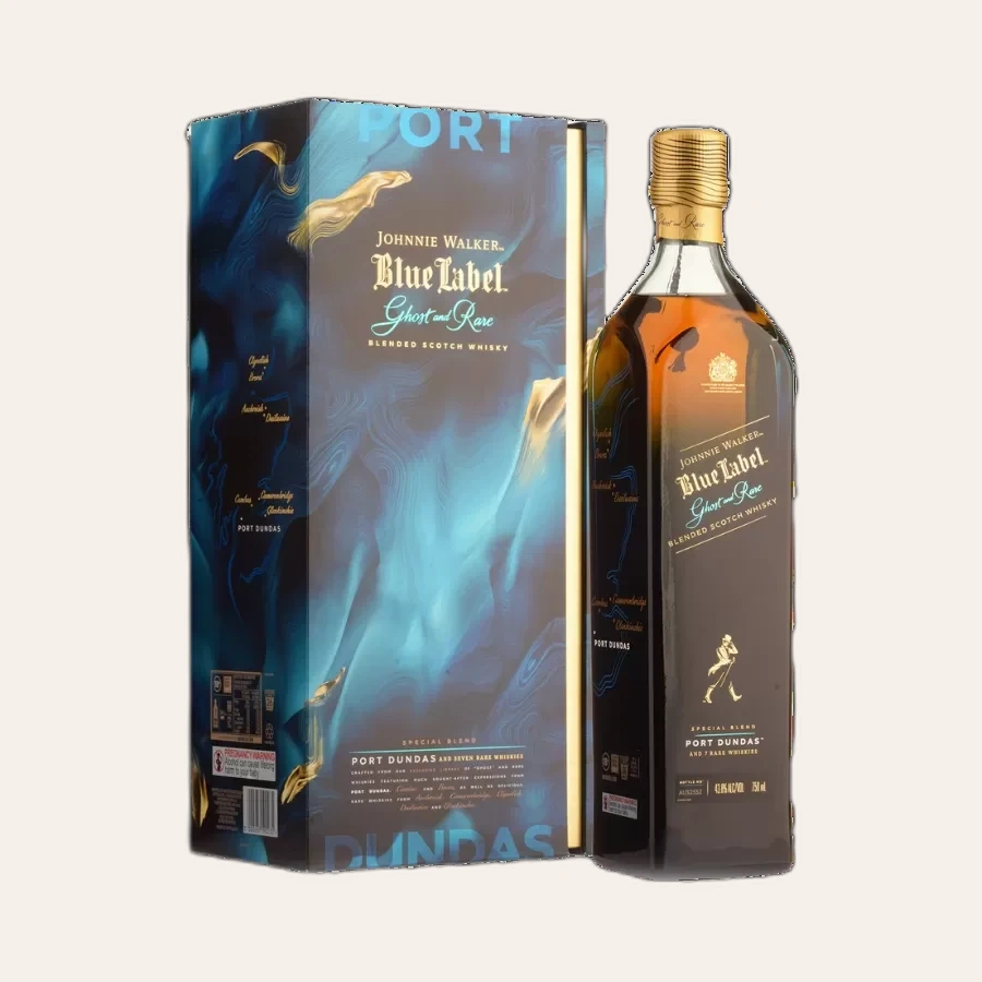 Rượu Whisky Johnnie Walker Blue Label Ghost And Rare Port Dundas