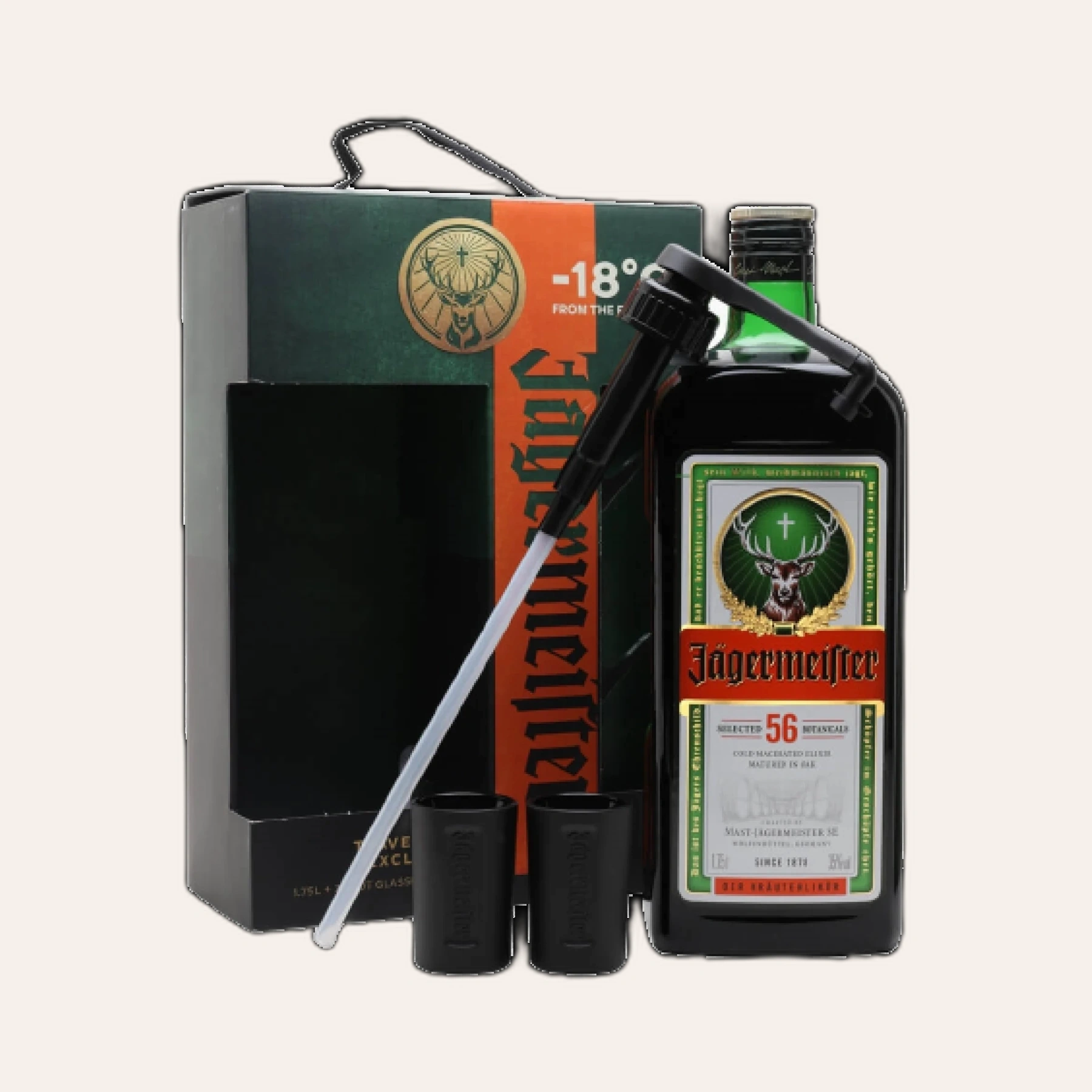 Rượu Jagermeister Phiên Bản Magnum Kèm Vòi Rót + 2 Ly