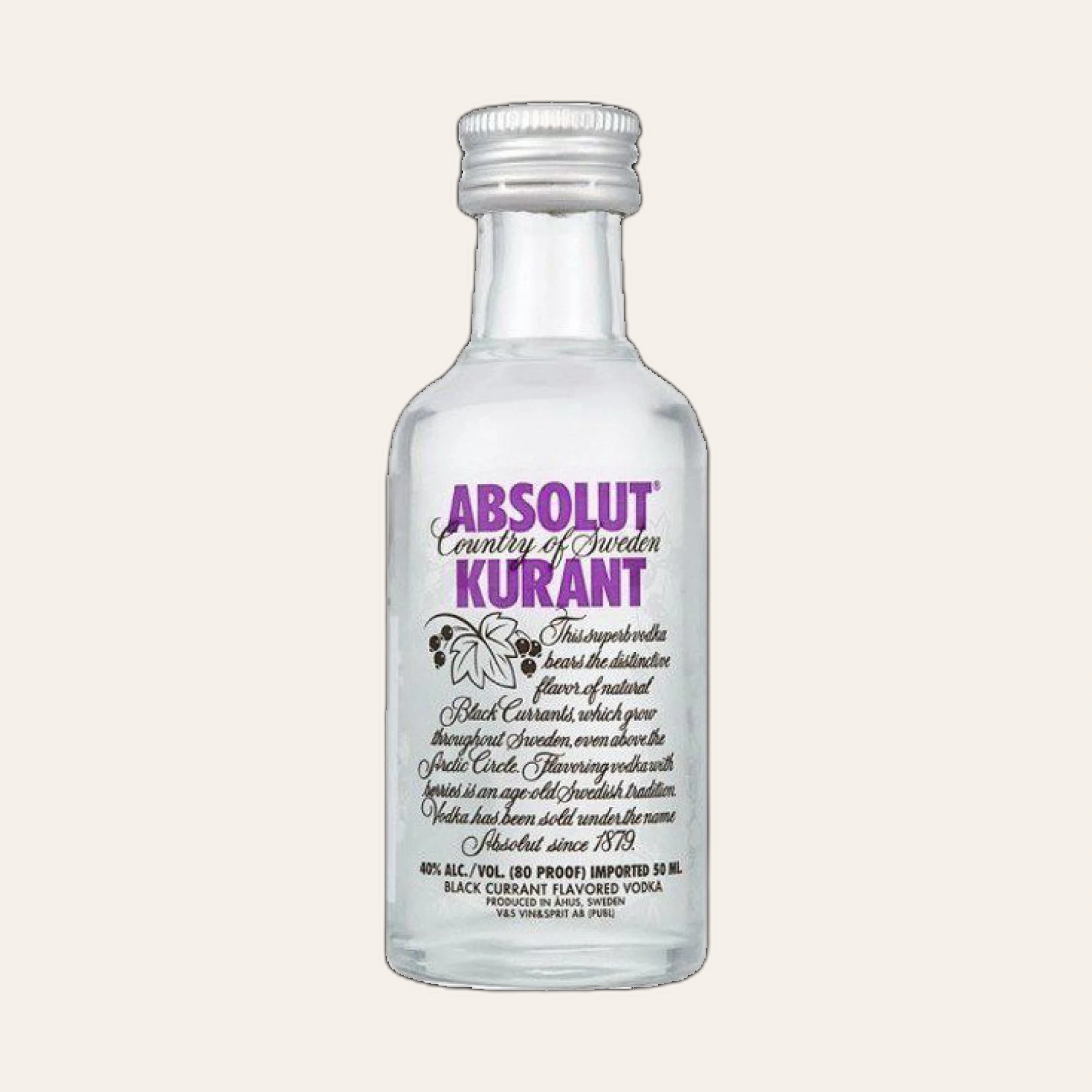 Rượu Vodka Thụy Điển Mini Absolut Kurant 50ml (Nho)