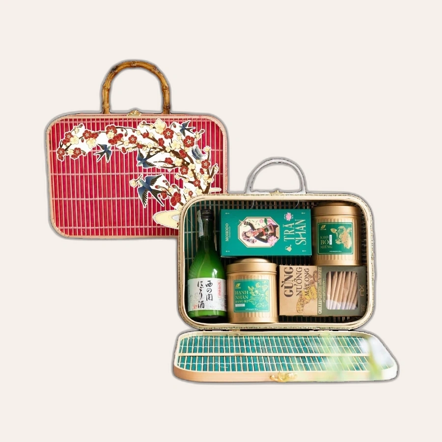 Rượu Sake Nishino Seki Nigori Zake Hộp Quà Tết 2026 Set Mây Xuân 2