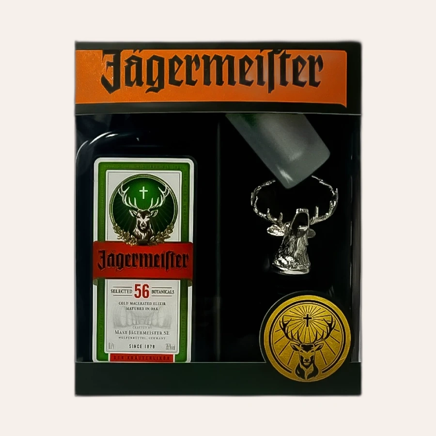 Rượu Liqueur Đức Jagermeister Hộp Quà 700ml Kèm 1 Ly Shot + 1 Vòi Rót