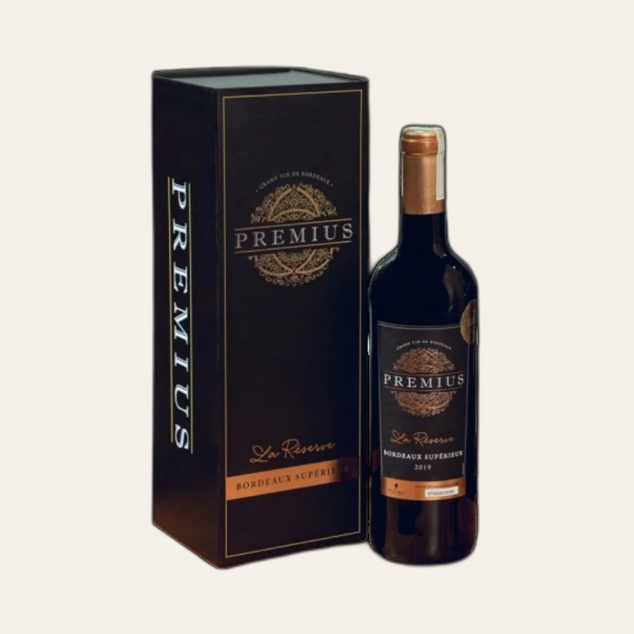 Rượu Vang Đỏ Pháp Premius La Reserve Bordeaux Superieur (Kèm Hộp)