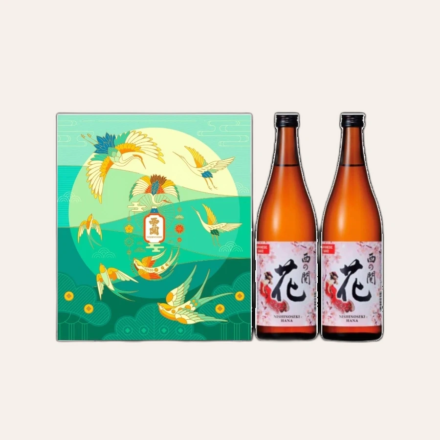 Set Quà Tết Rượu Sake Nhật Bản Nishinoseki Hana 720ml