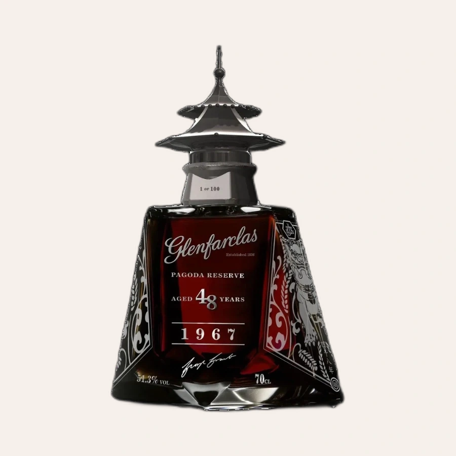 Rượu Whisky Glenfarclas 48 Year Old Pagoda Reserve Silver 1967