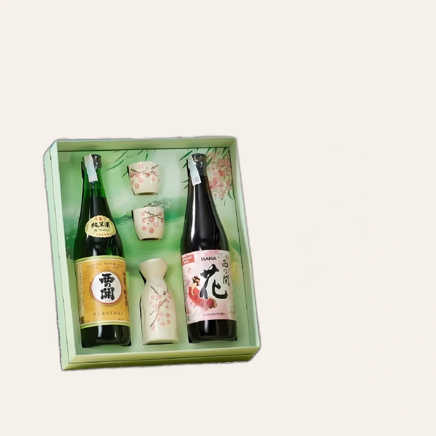Rượu Sake Nhật Nishinoseki Junmaishu - Nishinoseki Hana Hộp Quà Tết 2025