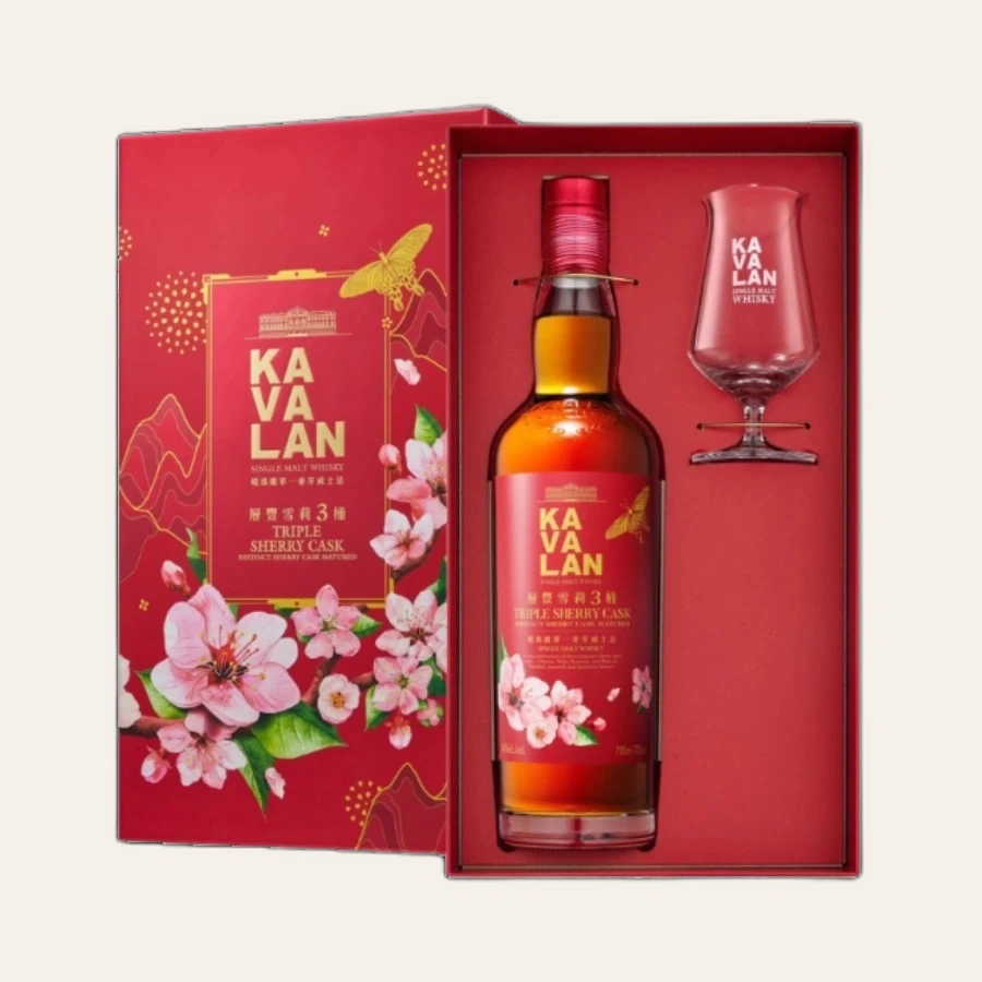 Rượu Whisky Kavalan Triple Sherry Cask Hộp Quà Tết Ất Tỵ 2025