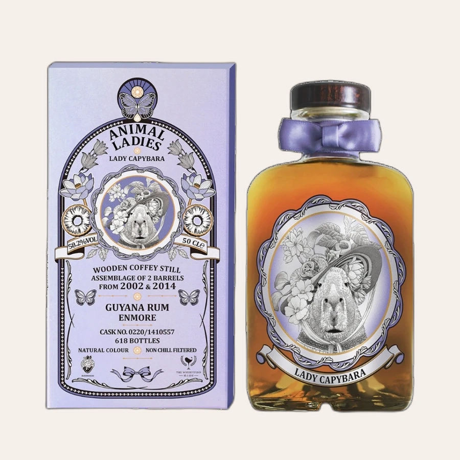 Rượu Rum Guyana Enmore Wooden Coffey Still Animal Ladies Capybara