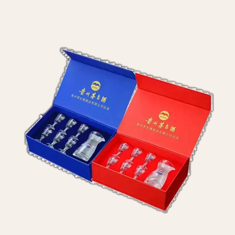 Hộp Quà Tặng 6 Ly Rượu Moutai Và Bình Thủy Tinh Đựng Rượu