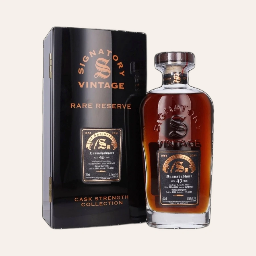 Rượu Whisky Bunnahabhain 45 Year Old 35th Anniversary Signatory Vintage 1978