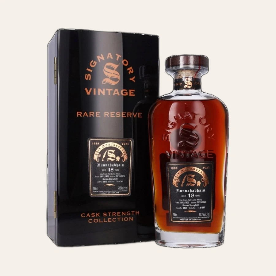 Rượu Whisky Bunnahabhain 48 Year Old 35th Anniversary Signatory Vintage 1975