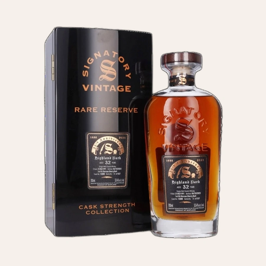 Rượu Whisky Highland Park 32 Year Old 35th Anniversary Signatory Vintage 1991