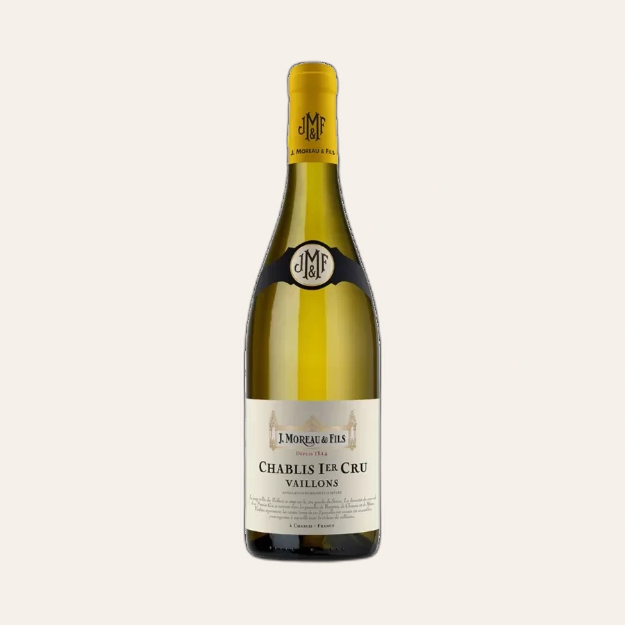 Rượu Vang Trắng Pháp J.Moreau & Fils Chablis 1er Cru Vaillons 2022
