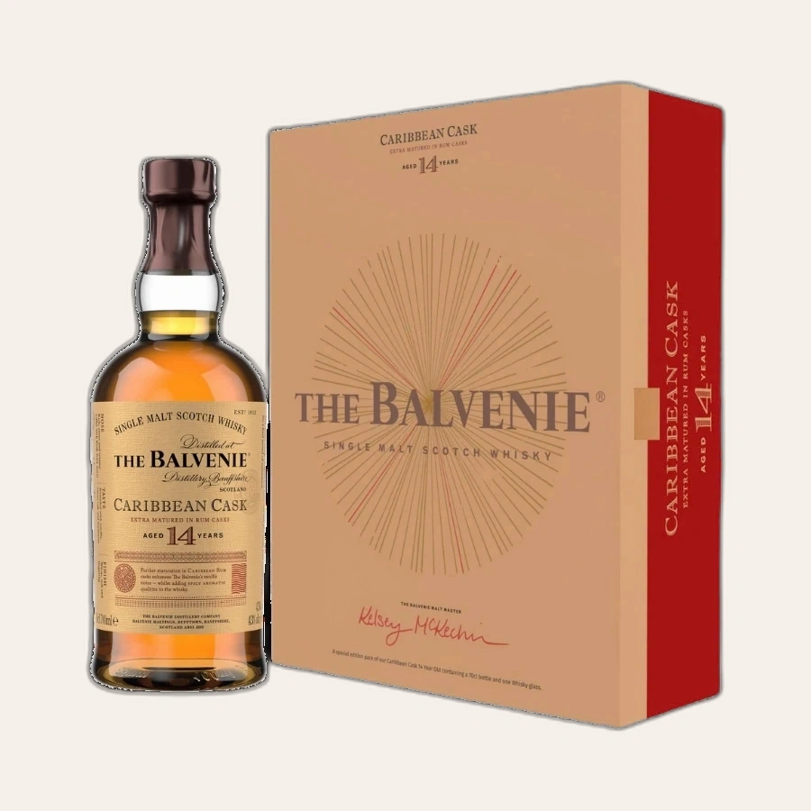 Rượu Whisky Balvenie 14 Year Old Caribbean Cask Hộp Quà Tết 2026