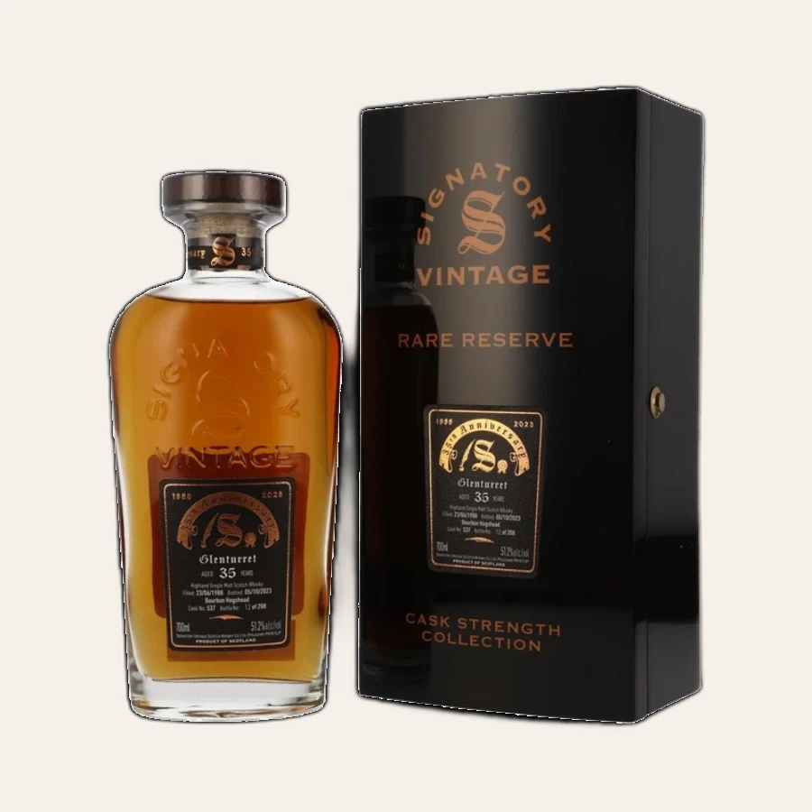 Rượu Whisky Glenturret 35 Year Old 35th Anniversary Signatory Vintage 1988