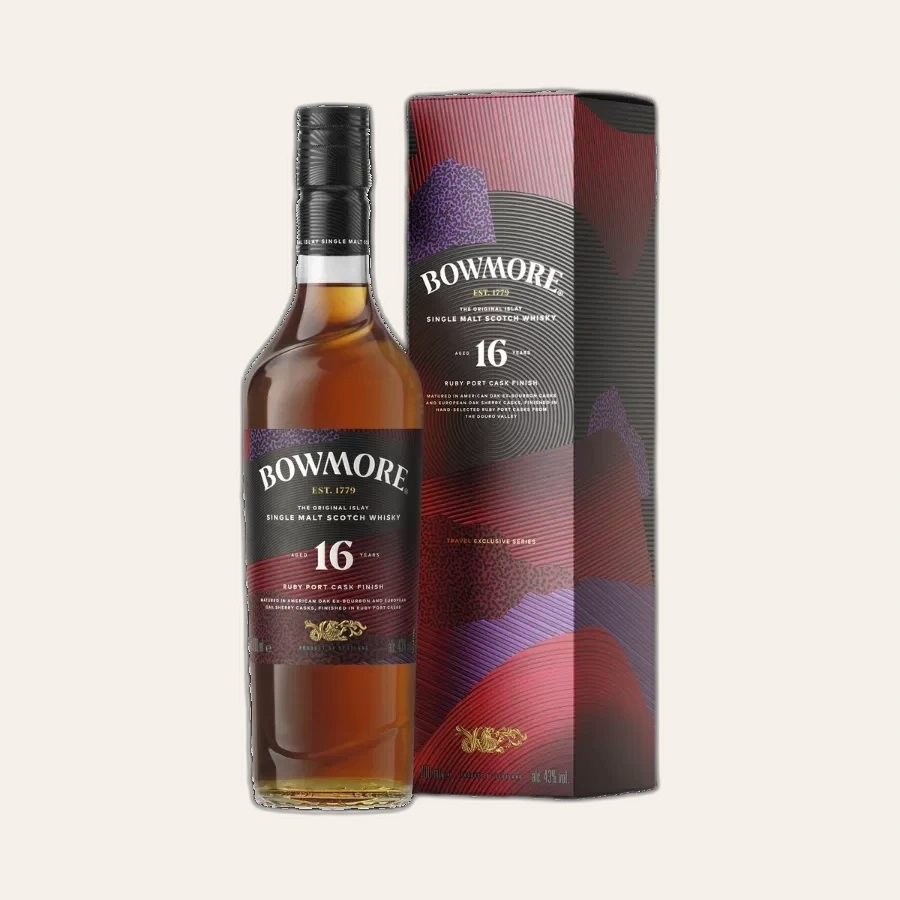 Rượu Whisky Bowmore 16 Year Old Ruby Port Cask Finish