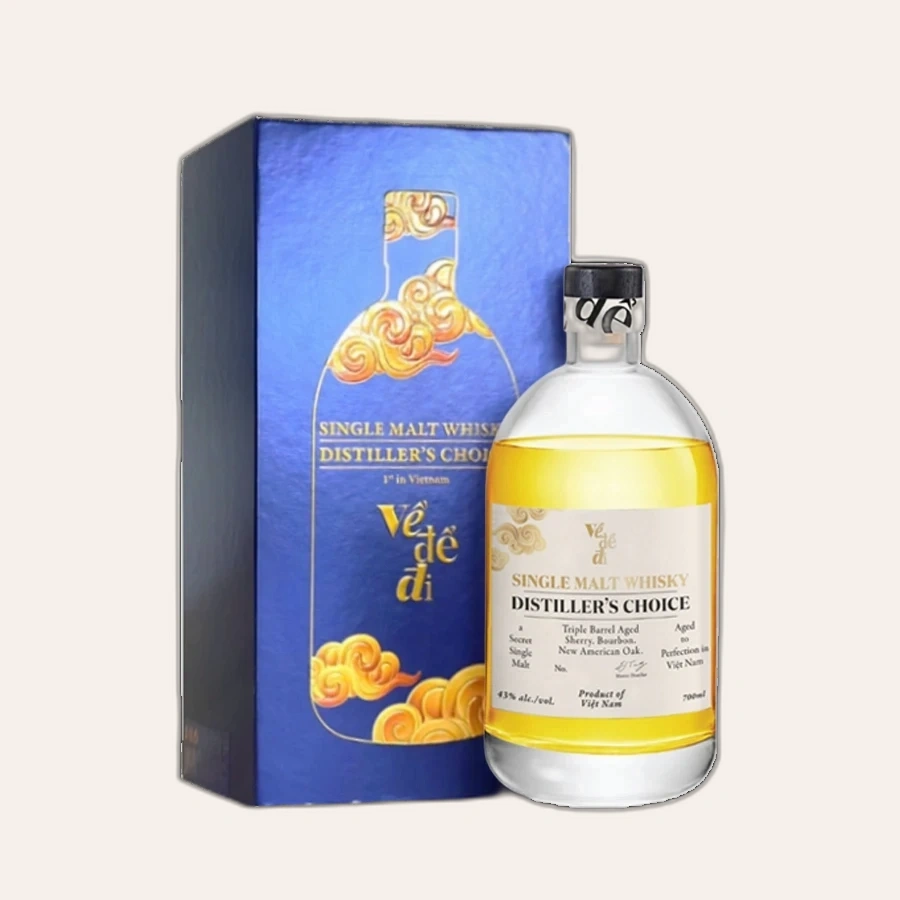 Rượu Whisky Việt Nam Ve De Di Single Malt Whisky Distiller's Choice (Kèm Hộp)