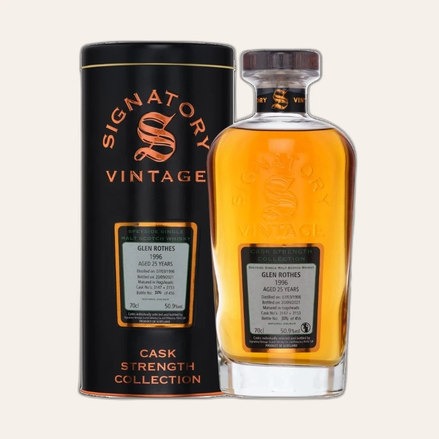 Rượu Whisky GlenRothes 25 Year Old Cask Strength Collection Signatory Vintage 1996