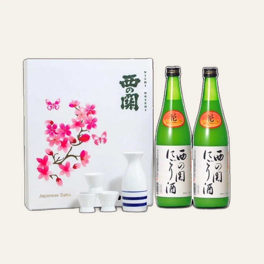 Set Quà Tết Rượu Sake Nhật Bản Nishinoseki Nigori Zake 720ml