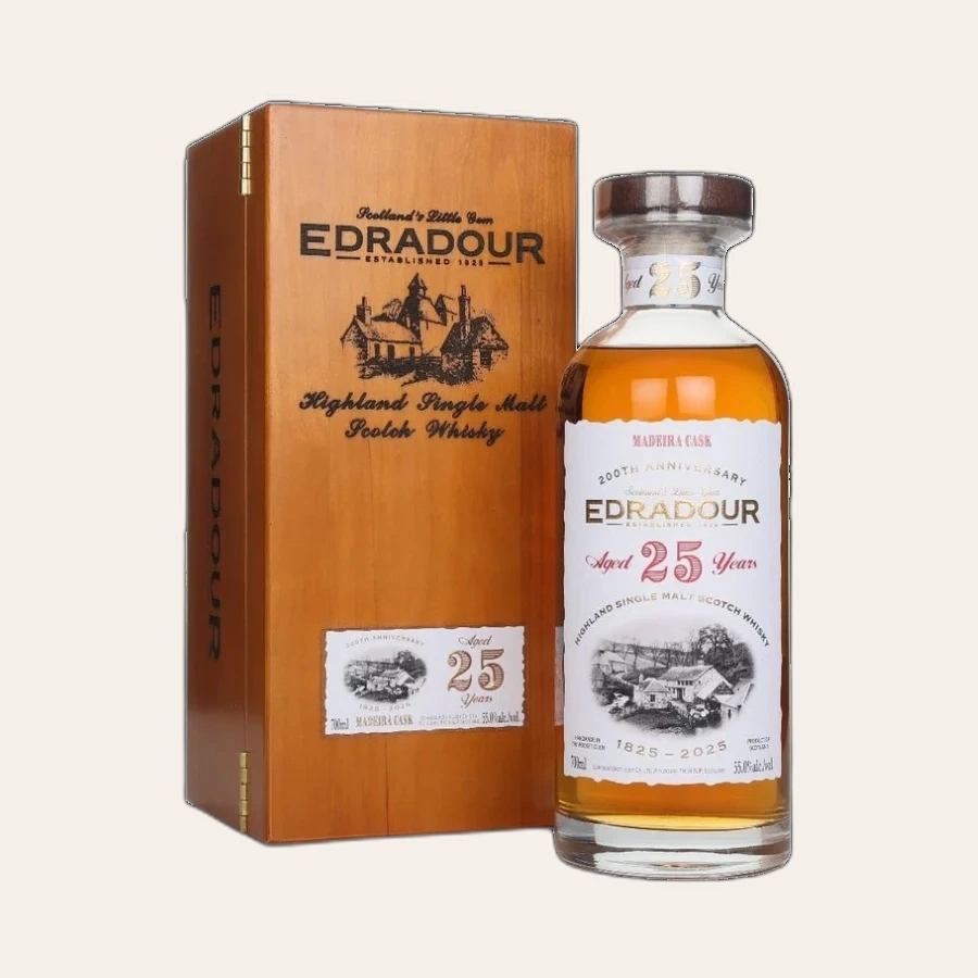 Rượu Whisky Edradour 25 Year Old Madeira Cask 200th Anniversary 1999 Bottled 2025