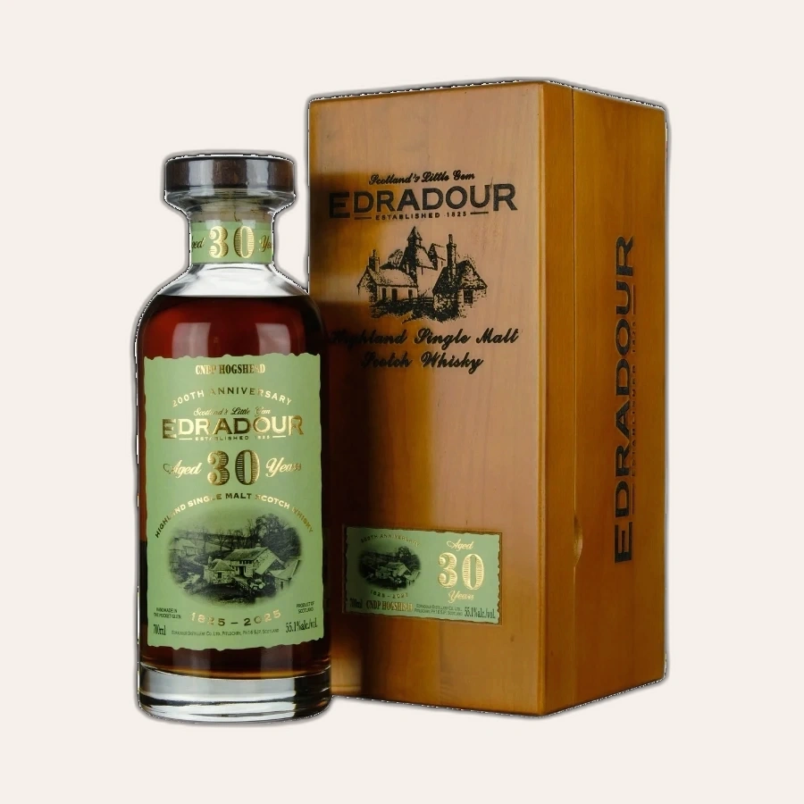 Rượu Whisky Edradour 30 Year Old Single Cask 200th Anniversary 1995 Bottled 2025