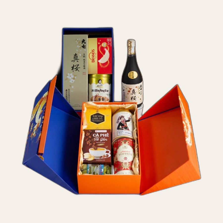 Rượu Sake Kimoto Daishichi Masakura Hộp Quà 2026 Set Lộc Khổng Tước 3