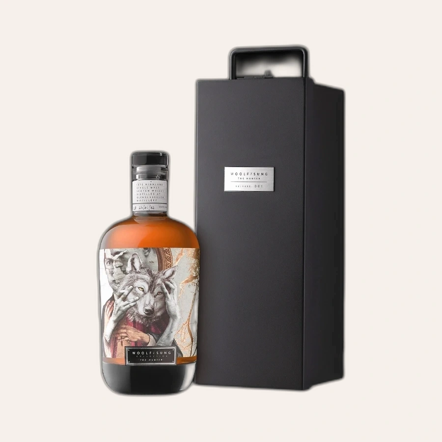 Rượu Whisky Glenglassaugh 40 Year Old 'The Hunter' Woolf Sung Collection 1972