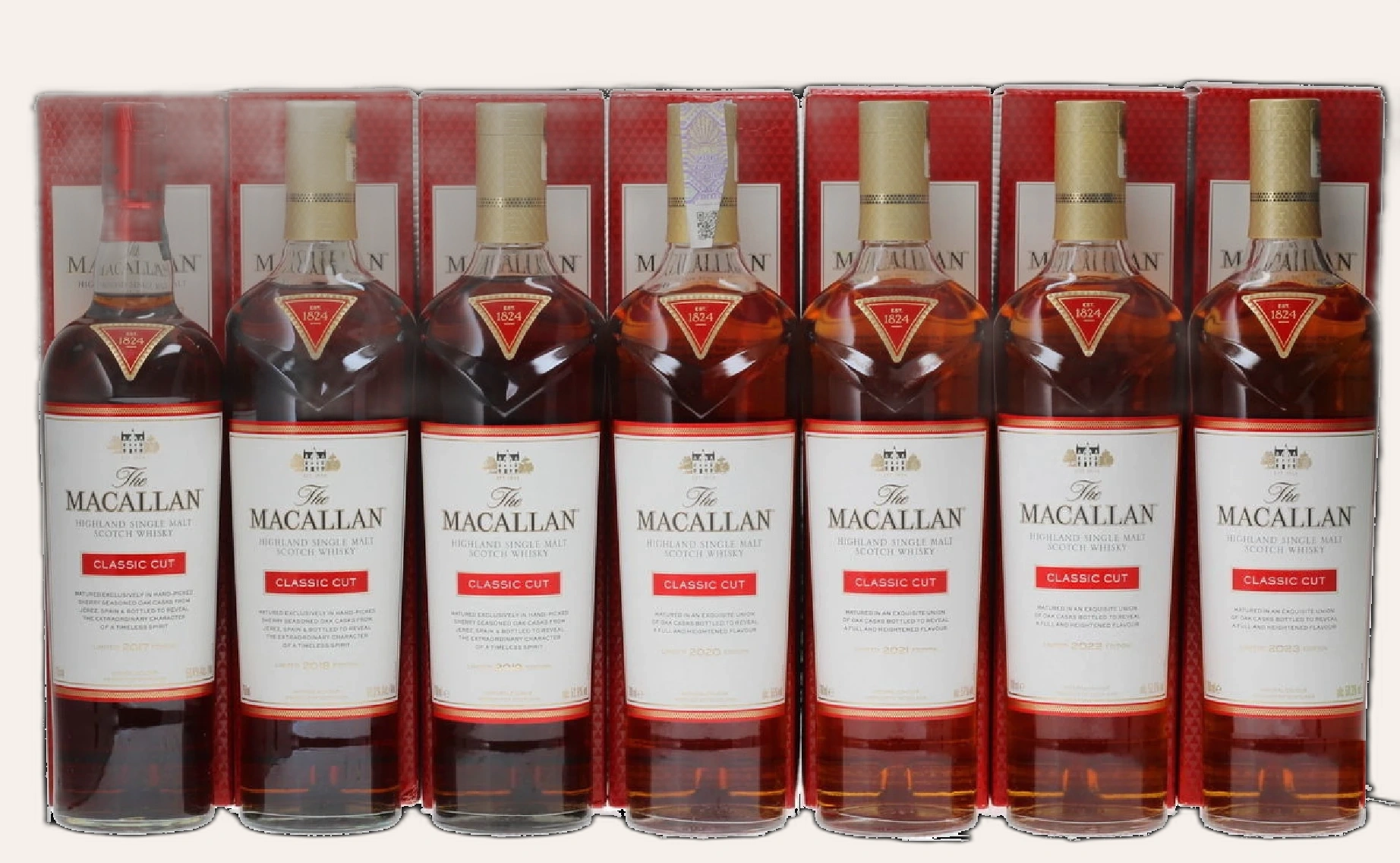 Rượu Whisky Macallan Classic Cut Full Set (2017, 2018, 2019, 2020, 2021, 2022, 2023)