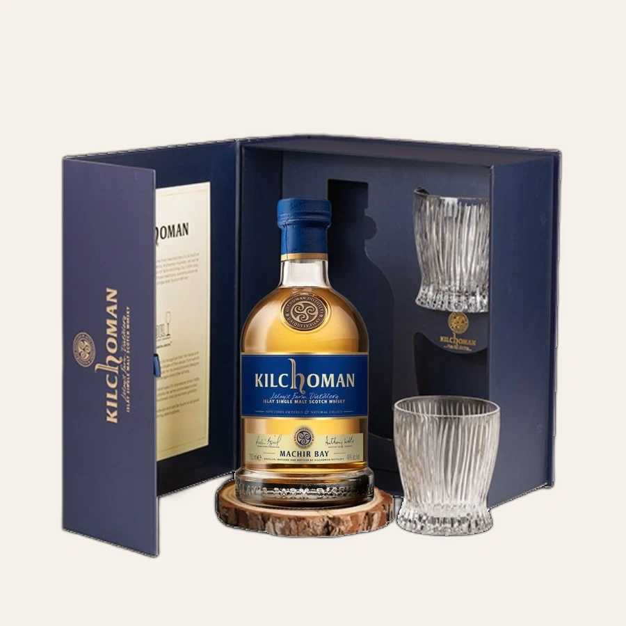 Rượu Whisky Kilchoman Machir Bay Kèm 2 Ly Riedel Fire Whisky