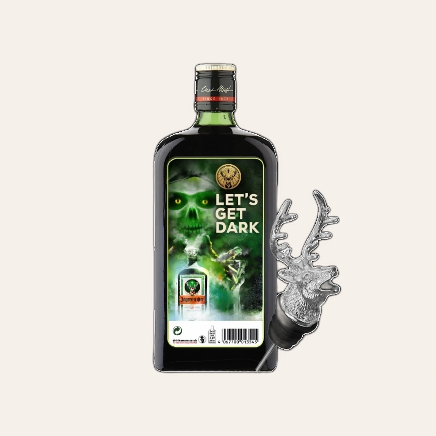 Rượu Liqeur Đức Jagermeister Phiên Bản Hộp Quà Halloween Đặc Biệt Kèm Vòi Rót